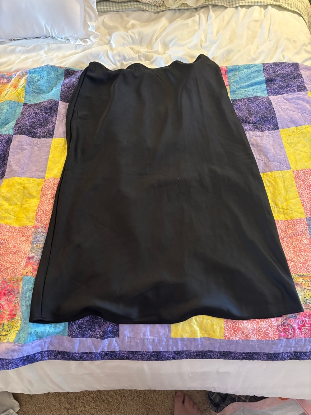 Old Navy Black Midi Slip Skirt